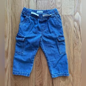 Little Planet Baby Organic Cotton Denim Cargo Pants - Blue Ozone Wash - 18M